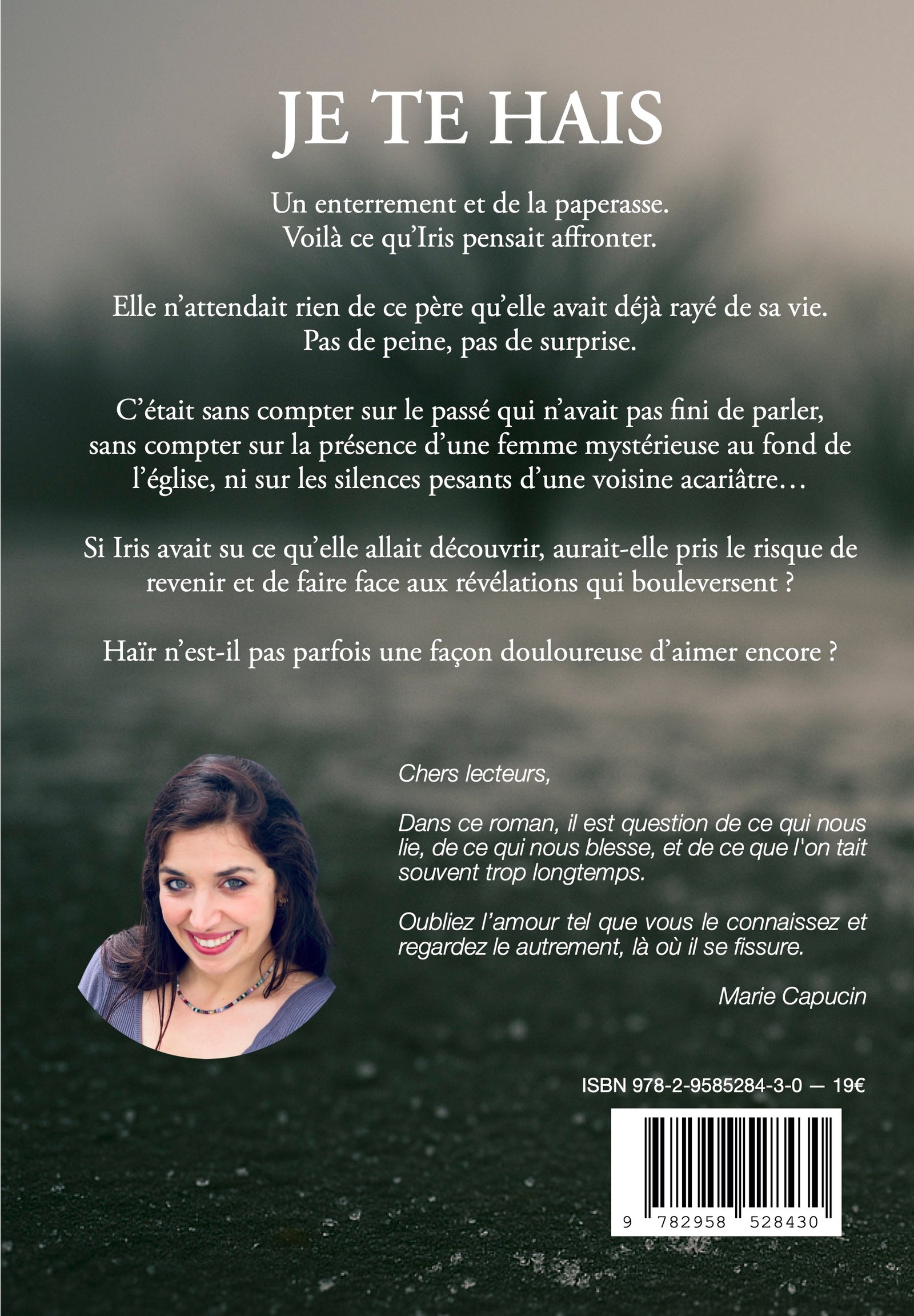 Je te hais - 4e couverture